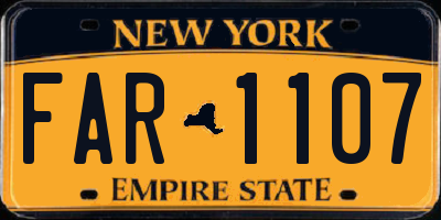 NY license plate FAR1107