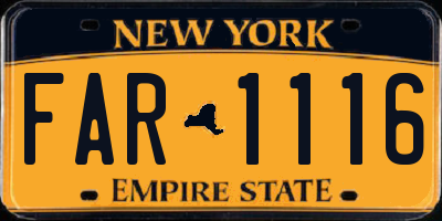 NY license plate FAR1116
