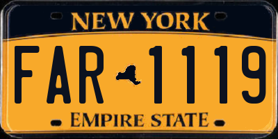 NY license plate FAR1119