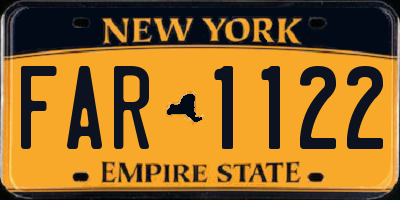 NY license plate FAR1122