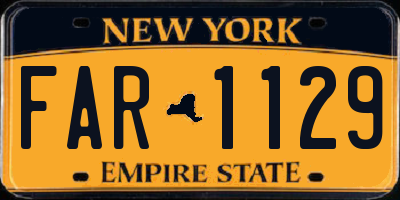 NY license plate FAR1129