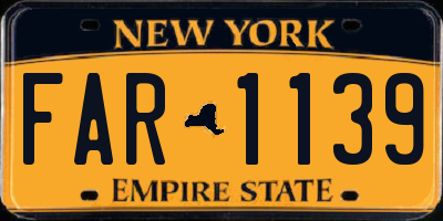 NY license plate FAR1139