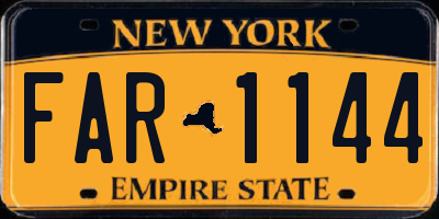 NY license plate FAR1144
