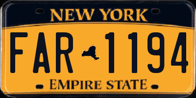 NY license plate FAR1194