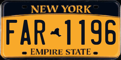 NY license plate FAR1196