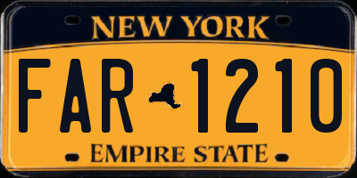 NY license plate FAR1210