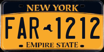 NY license plate FAR1212