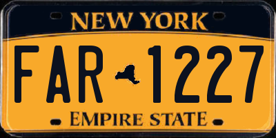 NY license plate FAR1227