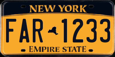 NY license plate FAR1233