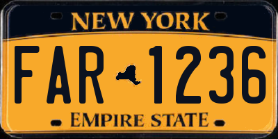 NY license plate FAR1236