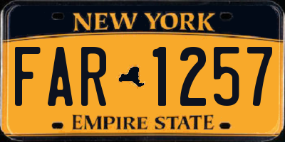 NY license plate FAR1257