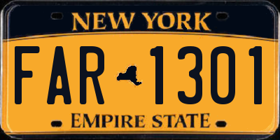 NY license plate FAR1301