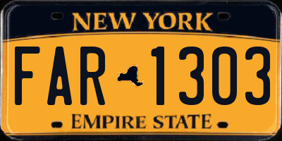 NY license plate FAR1303