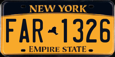 NY license plate FAR1326