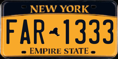 NY license plate FAR1333