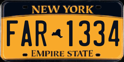 NY license plate FAR1334