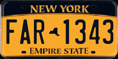NY license plate FAR1343