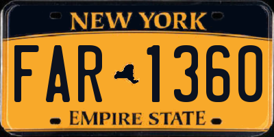 NY license plate FAR1360