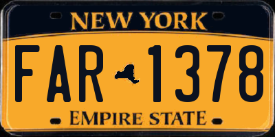 NY license plate FAR1378