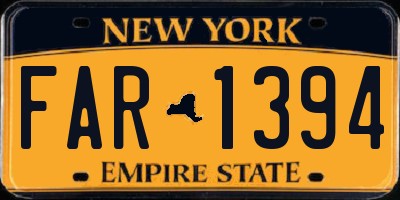 NY license plate FAR1394