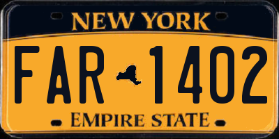 NY license plate FAR1402