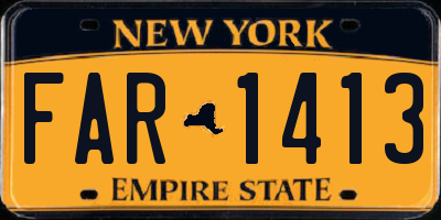 NY license plate FAR1413