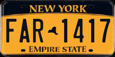 NY license plate FAR1417