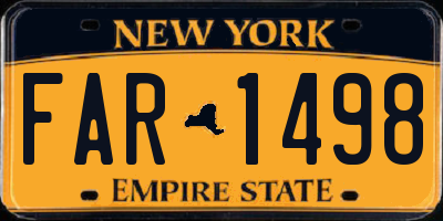 NY license plate FAR1498