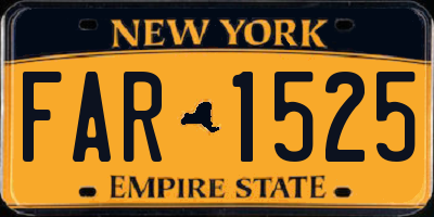 NY license plate FAR1525