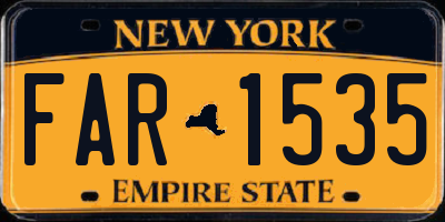 NY license plate FAR1535