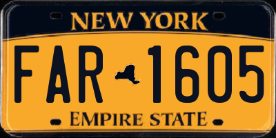 NY license plate FAR1605