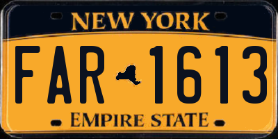 NY license plate FAR1613