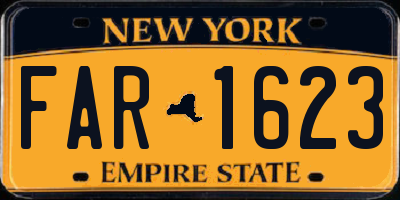 NY license plate FAR1623