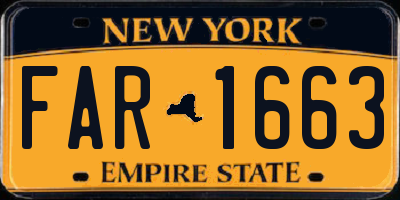 NY license plate FAR1663