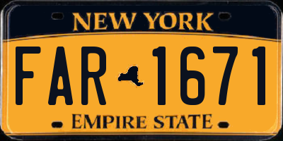 NY license plate FAR1671