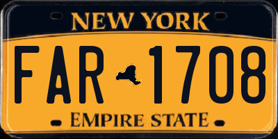 NY license plate FAR1708