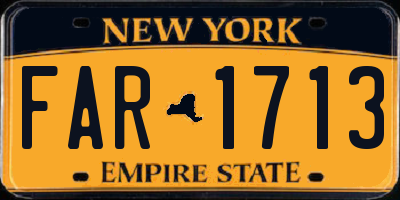 NY license plate FAR1713