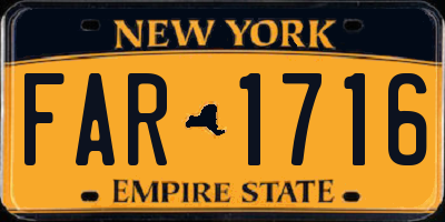 NY license plate FAR1716