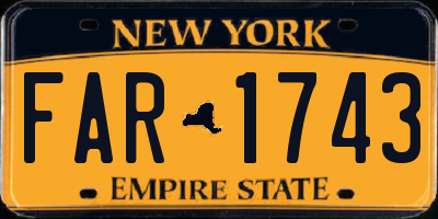 NY license plate FAR1743