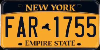 NY license plate FAR1755