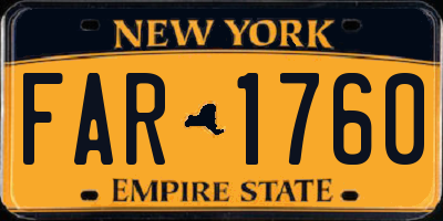NY license plate FAR1760