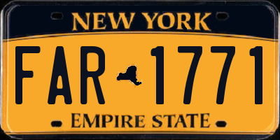 NY license plate FAR1771