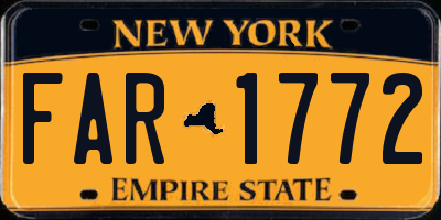 NY license plate FAR1772