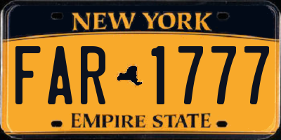 NY license plate FAR1777