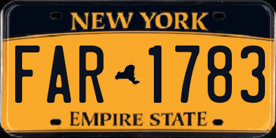NY license plate FAR1783