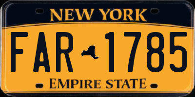 NY license plate FAR1785