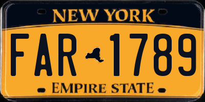 NY license plate FAR1789