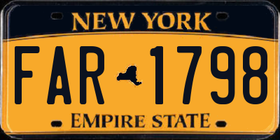 NY license plate FAR1798