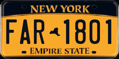 NY license plate FAR1801
