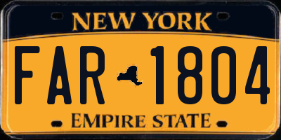 NY license plate FAR1804